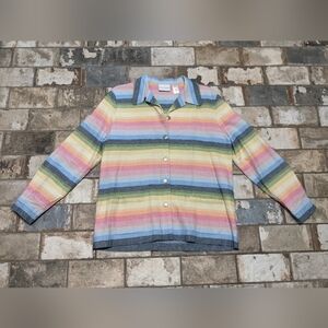 Alfred Dunner Size 14 Rainbow Button Up Jacket